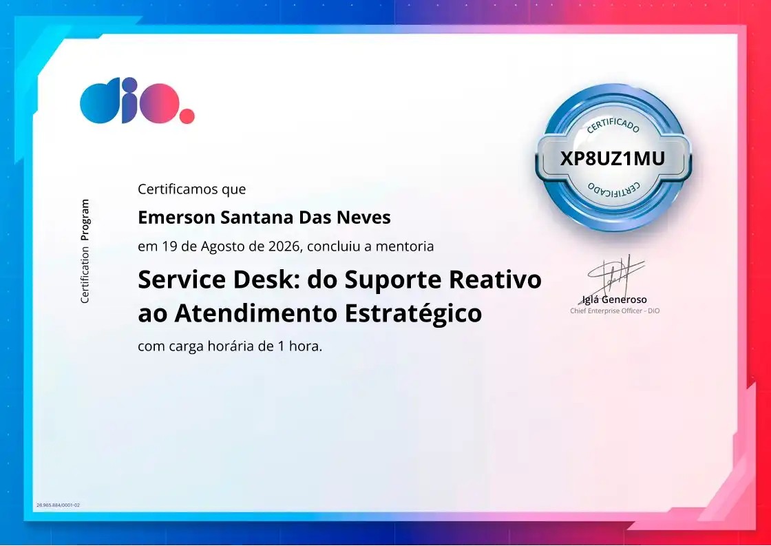 certificate of Service Desk: do Suporte Reativo ao Atendimento Estratégico