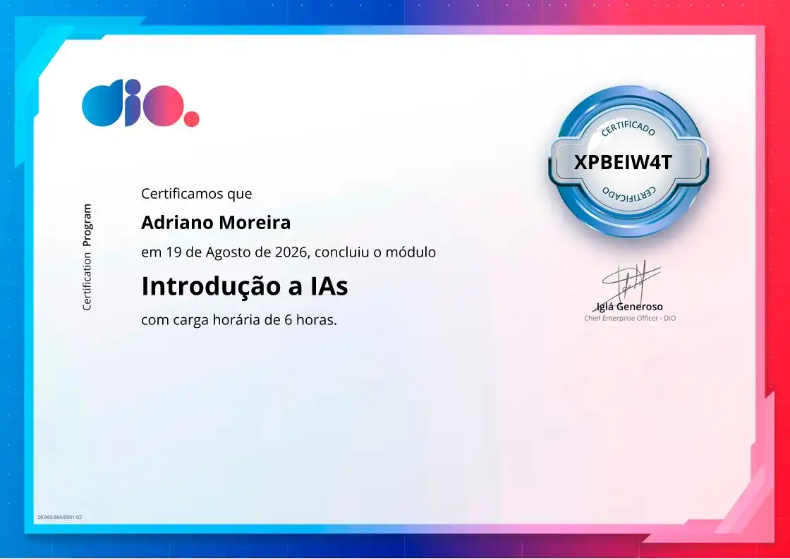 certificate of Introdução a IAs