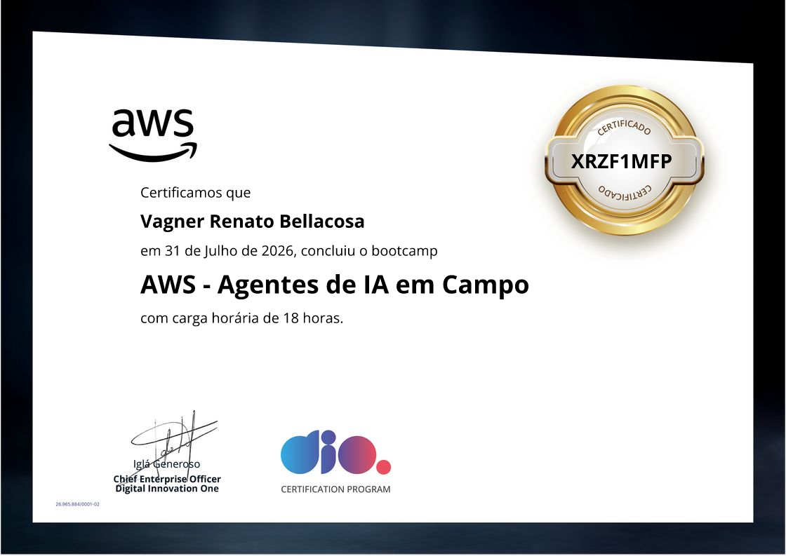 certificate of AWS - Agentes de IA em Campo