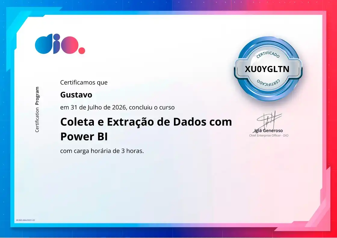 certificate of Coleta e Extração de Dados com Power BI