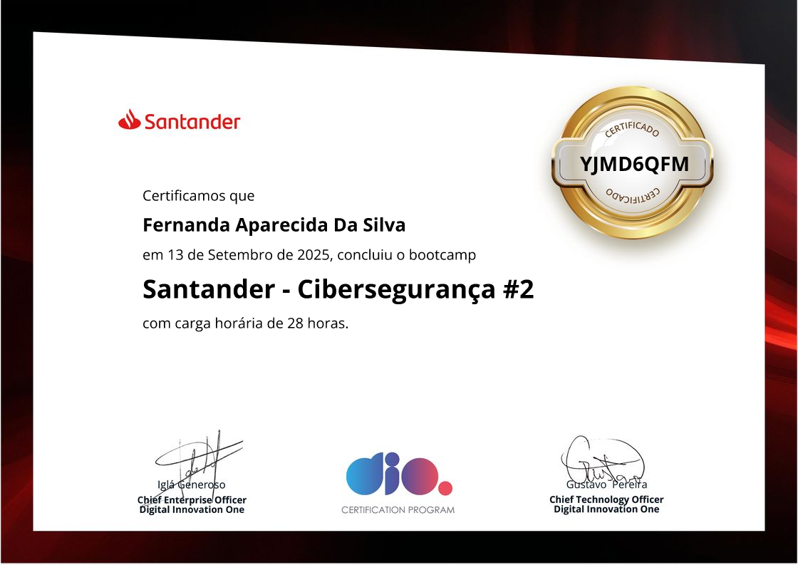 certificate of Santander - Cibersegurança #2