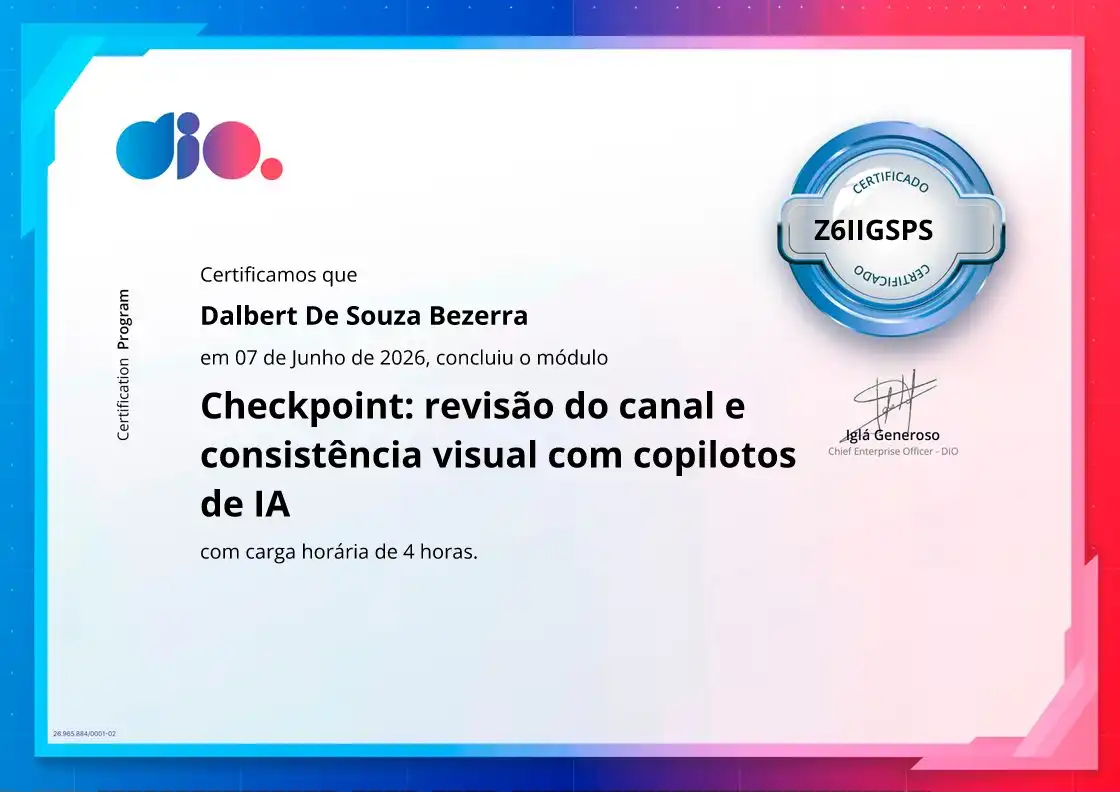 certificate of Checkpoint: revisão do canal e consistência visual com copilotos de IA