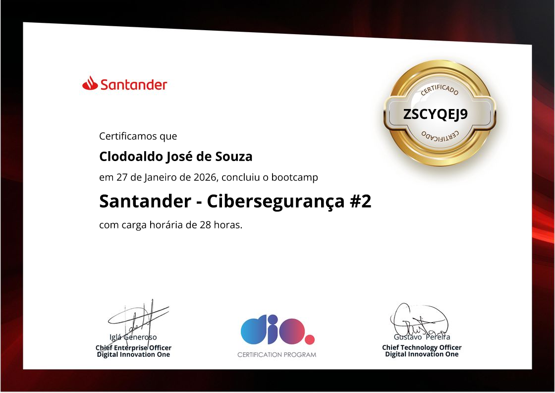 certificate of Santander - Cibersegurança #2